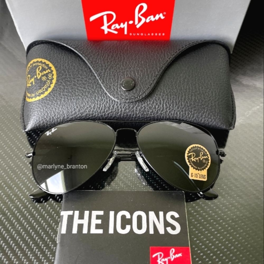 Ray-Ban Aviator Black Lenses /Black Frame RB3025 Standard